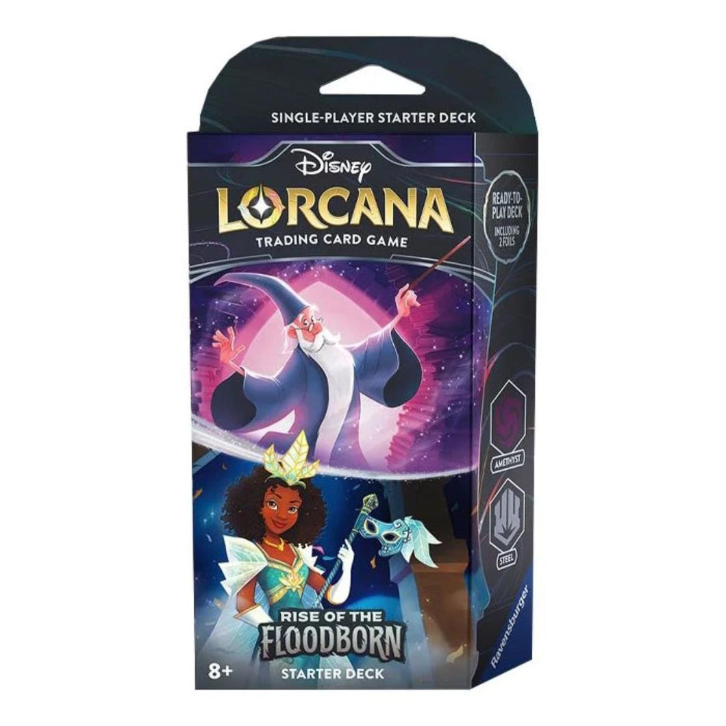 Disney Lorcana: Rise of the Floodborn Starter Deck - Amethyst & Steel (Merlin & Tiana)