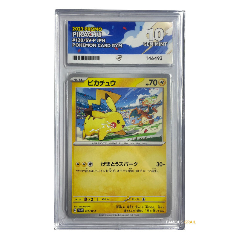 Pikachu 120/SV-P Pokemon Japanese Gym Worlds Yokohama 2023 Promo Card - ACE 10 GEM MINT