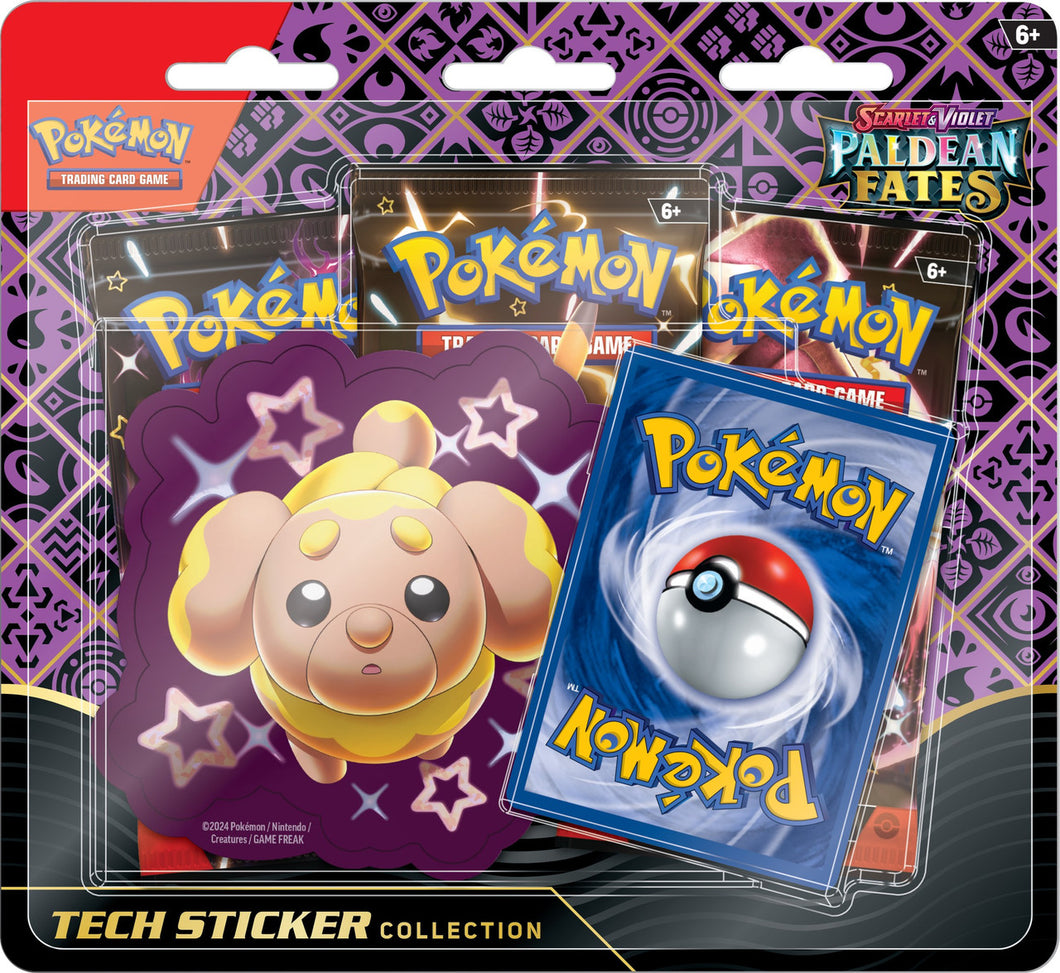 Pokémon Paldean Fates Tech Sticker Collection Fidough, Greavard, Maschiff