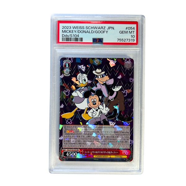 Mickey / Donald / Goofy - Dds/S104-054 RR - Weiss Schwarz Disney 100 - PSA 10 GEM MINT